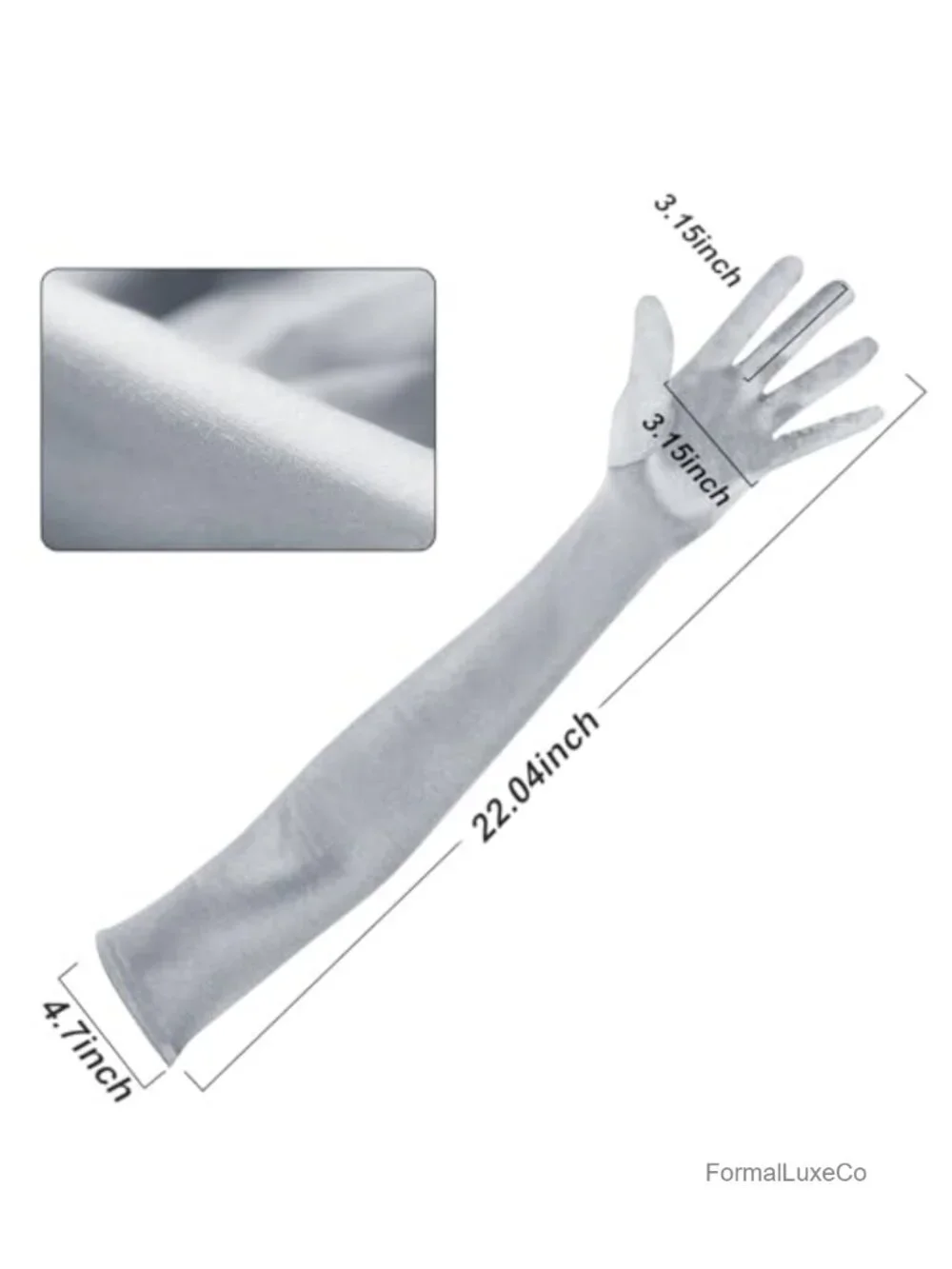 Satin Opera Gloves Elbow Length 21 Inches Stretchy Nylon Spandex Party Wedding